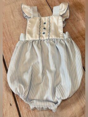 Marco & Lizzy Baby Girl One Piece Bubble Pomper Stripes Size 12 Months